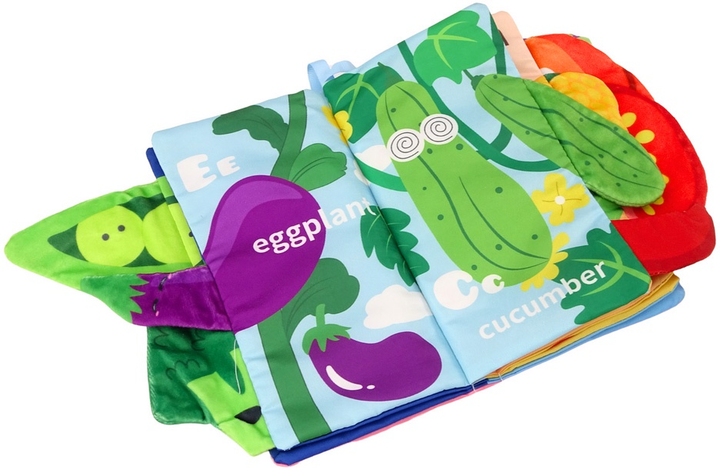 Książeczka miękka edukacyjna LEAN Toys Warzywa szeleszcząca i piszcząca Kolorowa 18063 (5905991014386) - obraz 3