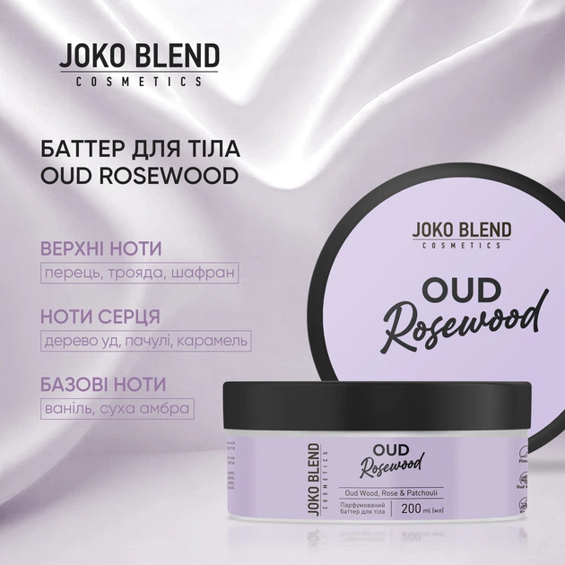 Парфюмированный баттер для тела Joko Blend Oud Rosewood 200 мл (4823109410466) - изображение 5