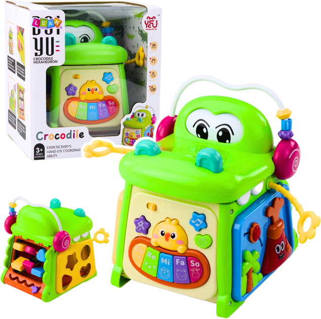 Інтерактивний розвиваючий кубик-сортер LEAN Toys з піаніно Крокодил 22831 (5905991051800) - зображення 2