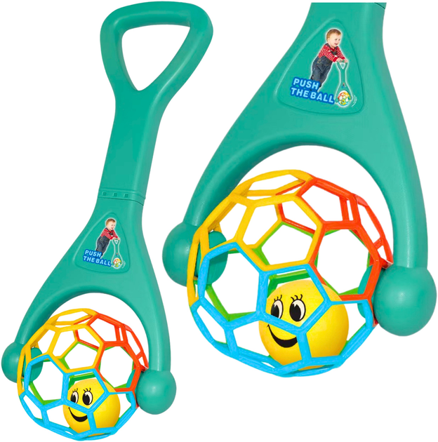 Толкач LEAN Toys з гнучким гримучим м'ячиком Бірюзовий 22839 (5905991051886) - зображення 2