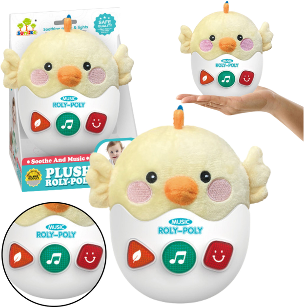 Zabawka interaktywna LEAN Toys Kurczak z dźwiękami i światłami Żółta 24730 (5905991057802) - obraz 2