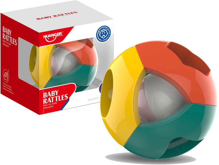 Piłka-grzechotka dla niemowląt LEAN Toys z figurami geometrycznymi Kolorowa 12059 (5904665997642) - obraz 2