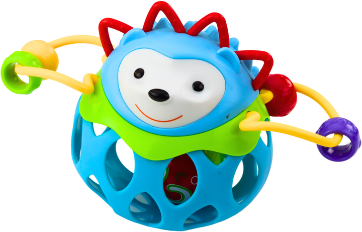 Piłka miękka sensoryczna LEAN Toys Jeż z grzechotką Niebieska 22793 (5905991051428) - obraz 3