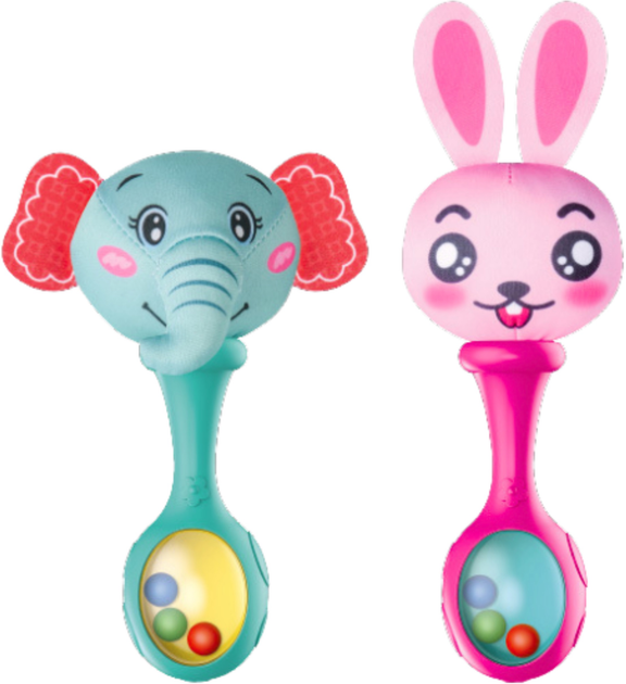 Набір брязкалець з м'яким м'ячиком LEAN Toys Кролик-слон 2 шт 22894 (5905991052432) - зображення 3