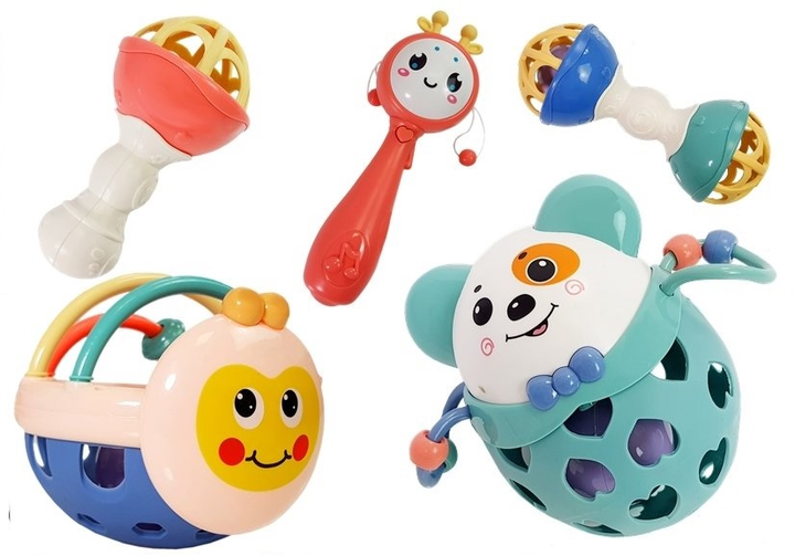 Набір брязкальця LEAN Toys з м'якими прорізувачами 5 шт 5020 (5907625588775) - зображення 8