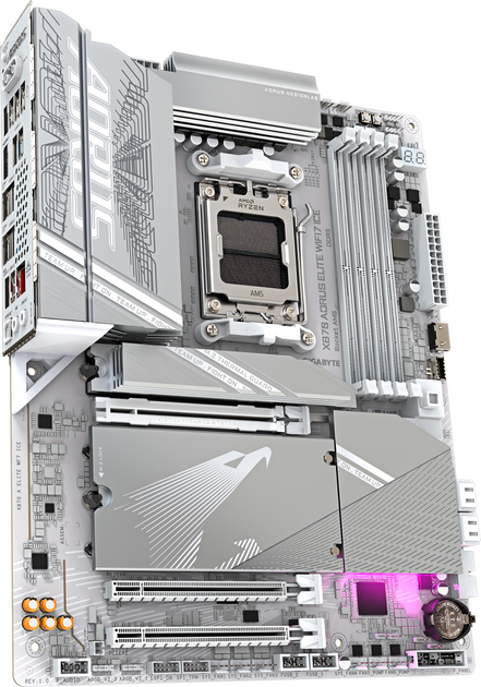 Материнская плата Gigabyte X870 AORUS ELITE WIFI7 ICE (sAM5, AMD X870, PCI-Ex16) + SSD диск Gigabyte Gen4 4000E 500GB M.2 2280 NVMe PCIe 4.0 x4 3D NAND Flash в подарок! - изображение 3