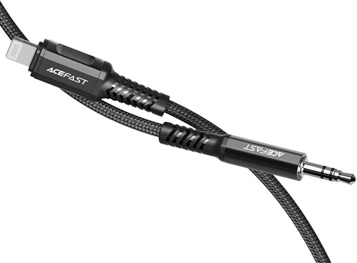 Kabel Acefast MFI Lightning - mini-jack 3.5 mm nylon 1.2 m Czarny (6974316280583) - obraz 3