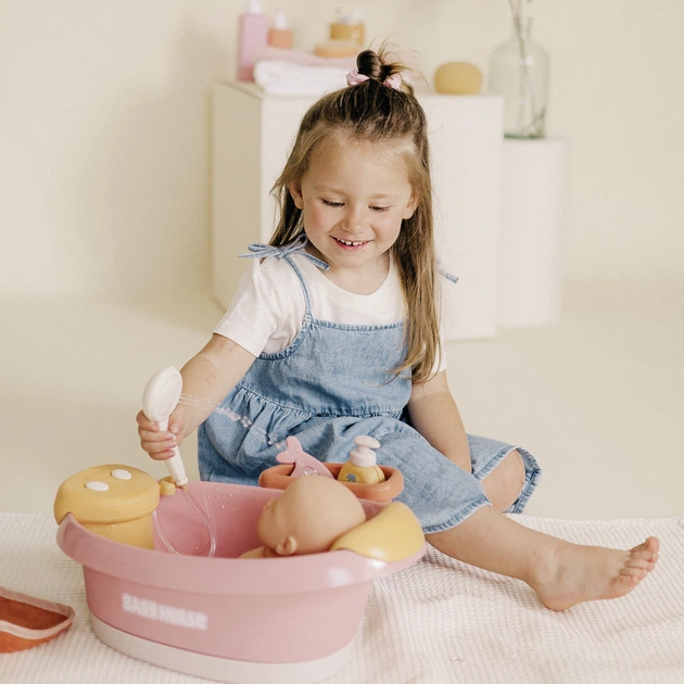 Ванна для пупса Smoby Toys Бебі Ньорс з електричним душем та підсвічуванням з аксесуарами (7600220386) (3032162203866) - зображення 9
