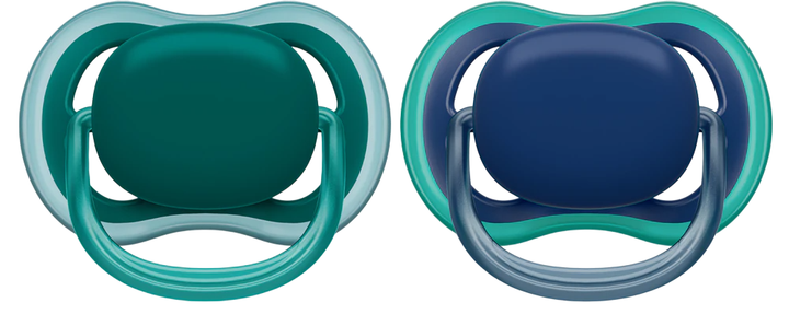 Пустушка Philips Avent Ultra Air 6-18 м SCF085/31 Синя/Темно-зелена 2 шт (8720689016513) - зображення 1