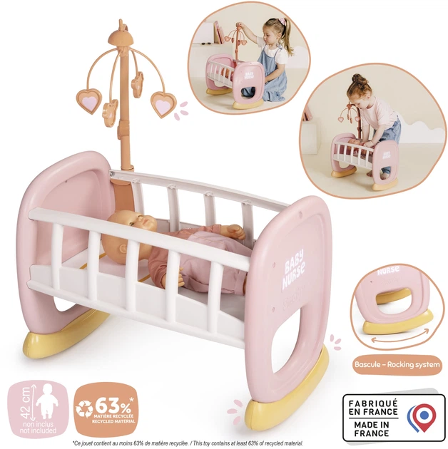 Колиска Smoby Toys Бебi Ньорс з мобілем (7600220390) (3032162203903) - зображення 2