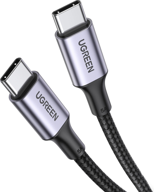 Kabel Ugreen US316 USB-C - USB-C 5 A 480 Mb/s 0.5 m Szary (AT6957303824786) - obraz 3