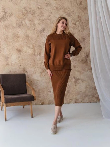 Джемпер женский ARTKNIT Katrin L/XL Корица (2251948416011) - Фото 4 Джемпер женский ARTKNIT Katrin L/XL Корица (2251948416011) - изображение 4