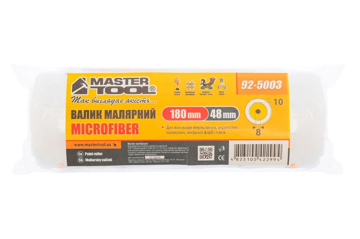 Валик малярный Mastertool 48 х 180 x 8мм микрофибра (92-5003) - изображение 3