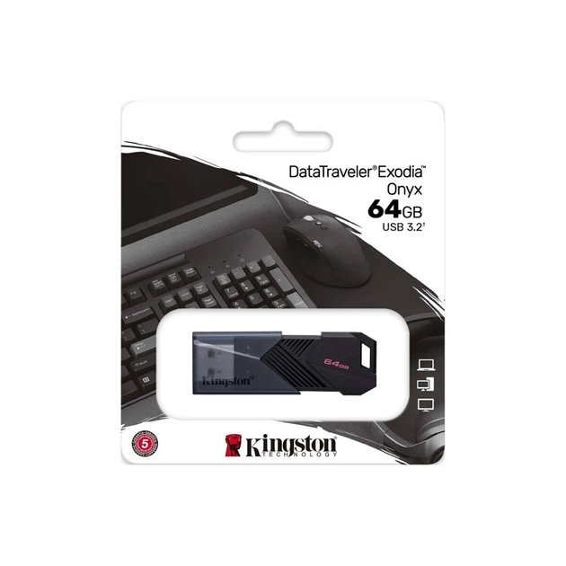 Флеш-накопичувач Kingston USB 3.2 DT Exodia Onyx 64GB Black - изображение 2