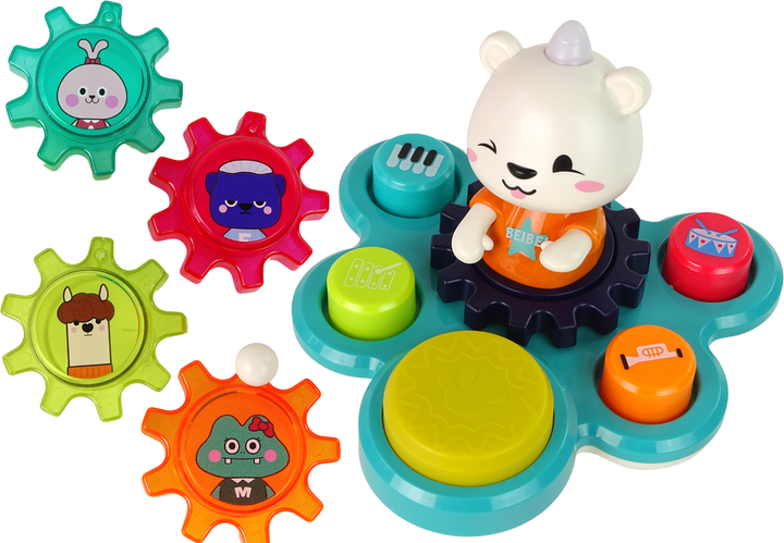 Miś LEAN Toys grający z kołami zębatymi 12415 (5905214970024) - obraz 2