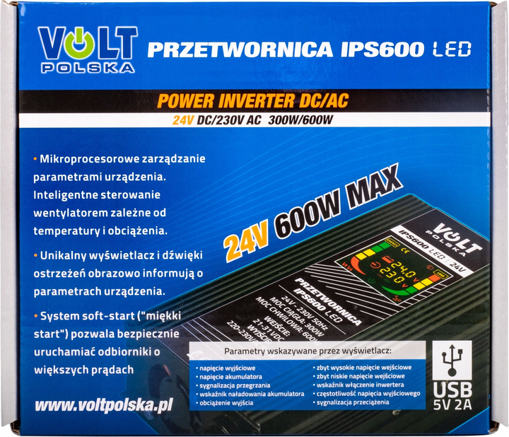 Перетворювач напруги Volt Polska IPS 600 24VDC/230VAC 300W (3IPS060024) - зображення 6