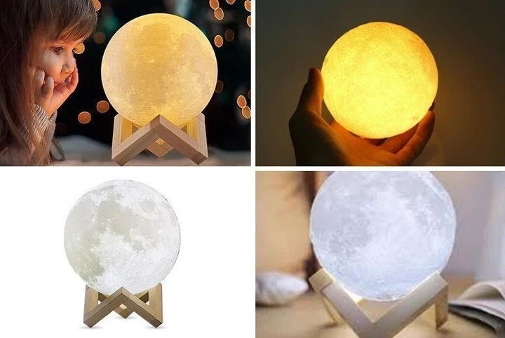 Лампа луна Magic 3D Moon Lamp 13 см светодиодная с сенсорным управлением - изображение 4