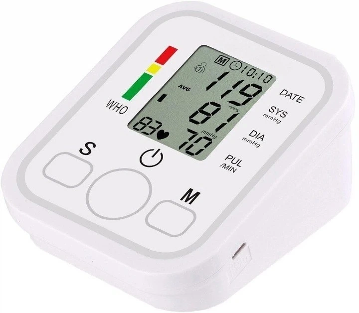 Электронный тонометр USB Electronic Blood Pressure Monitor автоматическое накачивание большой LCD дисплей - изображение 3