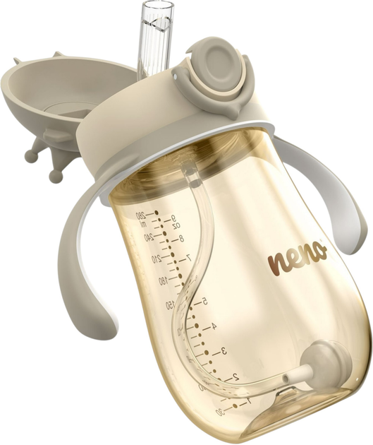 Bidon Neno Mio 2 z obciążoną słomką Brązowy 280 ml (5902479674452) - obraz 9
