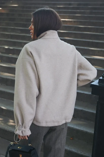 Бежевое укороченное пальто XXL-3XL - изображение 5