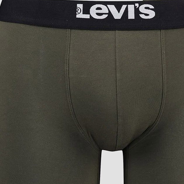 Набір трусів-боксерів чоловічих бавовняних Levi's Sld Basc Boxer Brief Org Co 701222842-012 XL 2 шт Хакі (8720245437899) - зображення 4