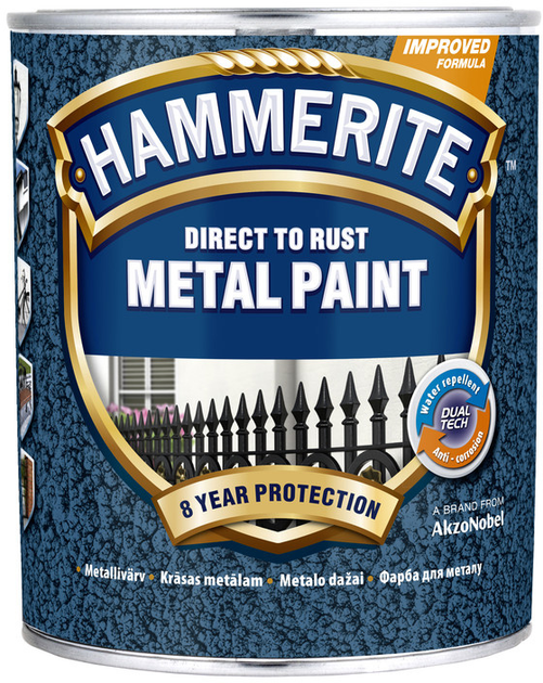 Фарба Hammerite Metal Paint Hammered молоткова чорна алкідна фарба для металу 0.75 л (5093281) - зображення 2
