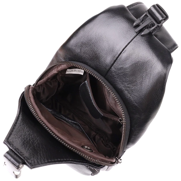 Мужская сумка через плечо из натуральной кожи Vintage 23048 Черный - изображение 7