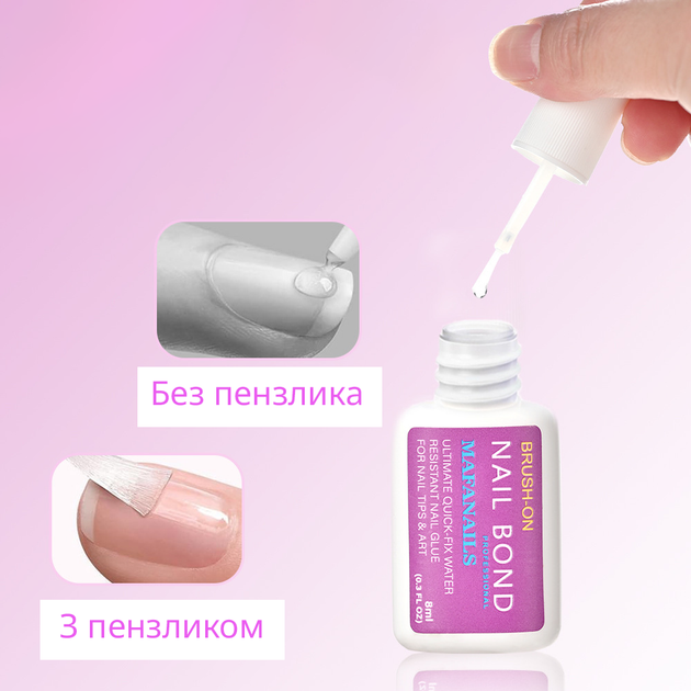 Клей швидкосохнучий для штучних накладних нігтів, тіпс та страз з пензликом 8 мл (A9602) - Фото 2 Клей швидкосохнучий для штучних накладних нігтів, тіпс та страз з пензликом 8 мл (A9602) - зображення 2