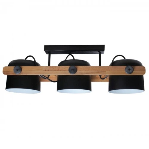 Светильник люстра потолочный ETRON UrbanWood E27 3x40Вт натуральный/черный 1-EDR-7404 - изображение 2