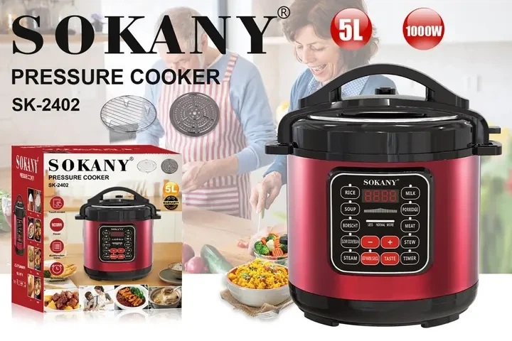 Sokany SK‑2402 SeekChef 5 л — мультиварка‑скороварка с пароваркой 1000 Вт - Фото 4 Sokany SK‑2402 SeekChef 5 л — мультиварка‑скороварка с пароваркой 1000 Вт - изображение 4