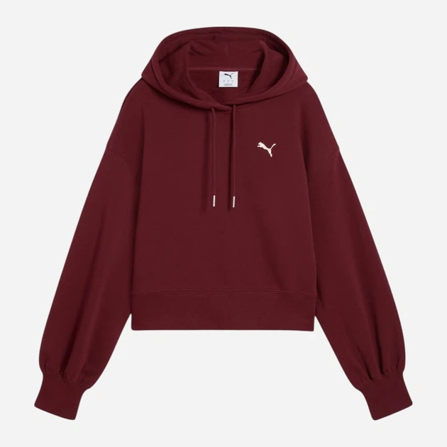 Bluza damska z kapturem Puma Wardrobe Ess Relaxed Cropped Hoodie Tr 62974696 S Bordowa (4069157387187) - obraz 4