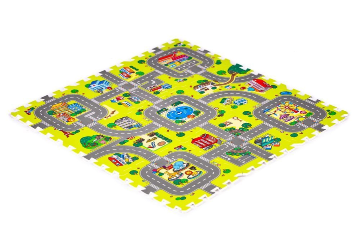 Mata piankowa dla dzieci Iplay miasto 9 elementów 90.5 x 90.5 cm 0395 (6958868803957) - obraz 1