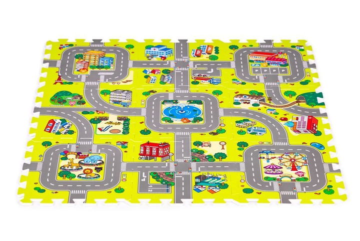 Mata piankowa dla dzieci Iplay miasto 9 elementów 90.5 x 90.5 cm 0395 (6958868803957) - obraz 2
