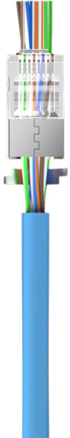 Конектор Unitek RJ-45 Cat.7 Pass Through 50 шт Silver/Transparent (OT1093ATP01) - зображення 5