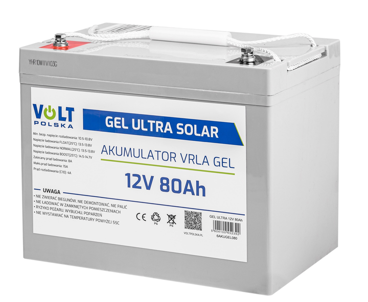 Акумуляторна батарея Volt Polska GEL ULTRA SOLAR 12V 80Ah (5904100452392) - зображення 3