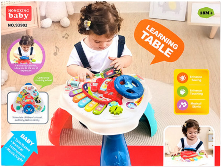 Stolik LEAN Toys z kierownicą Kolorowy 22714 (5905991050636) - obraz 1