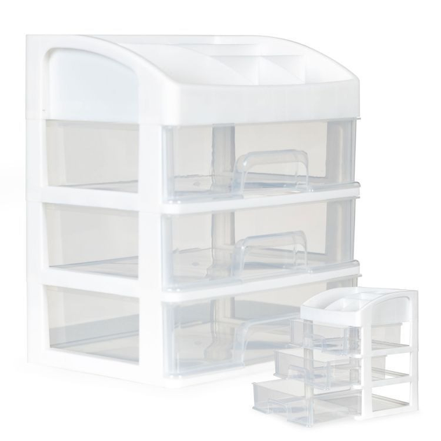 Organizer na kosmetyki ModernHome by Multistore z szufladami i przegrodami biały (5903769979165) - obraz 4
