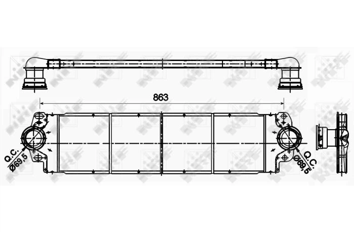 Интеркулер NRF 30354 Volkswagen Transporter, Multivan 7H0145804B, 7H0145804A, 7E0145804B - Фото 5 Интеркулер NRF 30354 Volkswagen Transporter, Multivan 7H0145804B, 7H0145804A, 7E0145804B - изображение 5