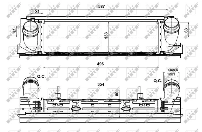 Інтеркулер NRF 30482 BMW 2 Series, 1 Series, 4 Series, 3 Series 17517600530, 7600530 - зображення 5