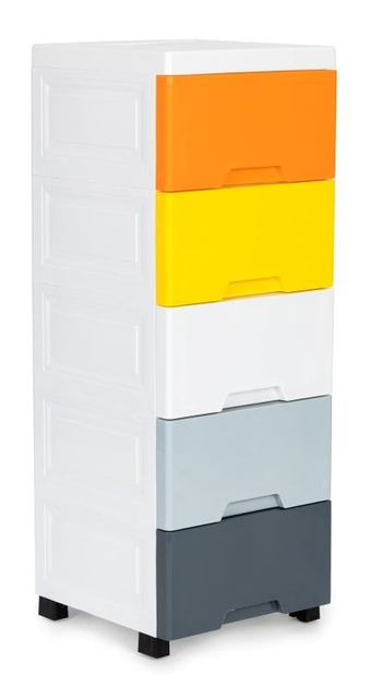 Regał ModernHome by Multistore z 5 wysuwanymi szufladami nogi z kółkami (PJJCBS0022-05B) - obraz 2