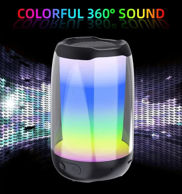Портативная блютуз колонка с подсветкой Pulse 4 mini BT/TF/FM/TWS/AUX/USB Bluetooth акустическая система 5 Вт 1200 мАч Черный - изображение 4