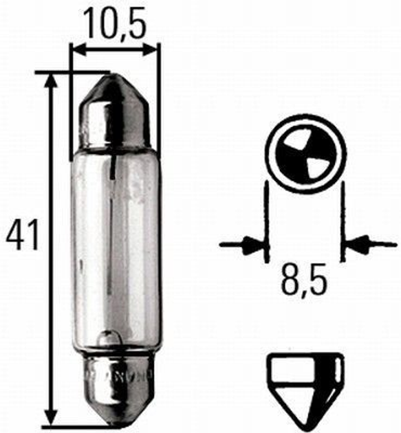 Żarówka samochodowa Hella Standard C10W 12 V (8GM002091131) - obraz 6