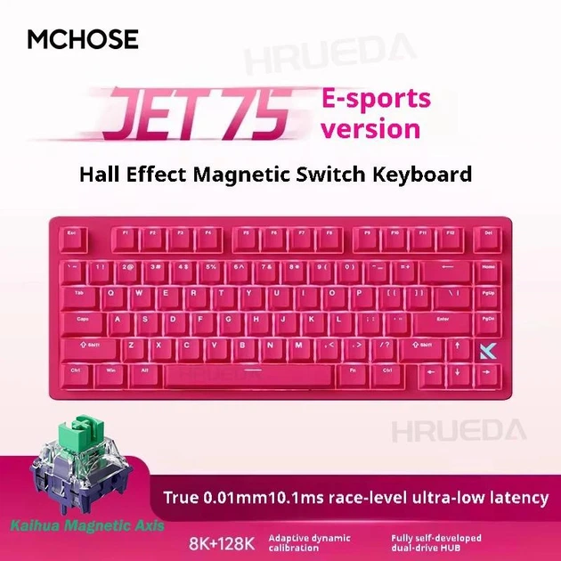 Игровая клавиатура MCHOSE Jet 75 Rose Red с переключателями Kailh