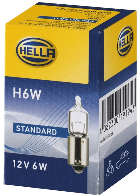 Автомобільна лампа Hella Standard H6W 12 В 6 Вт (8GH007643121) - зображення 1