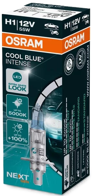 Автомобільна лампа Osram Cool Blue Intense Next Gen H1 12 В (64150CBN) - зображення 1