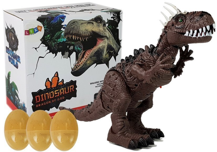 Динозавр LEAN Toys Тиранозавр, що рухається на батарейках Коричневий 7232 (5905884454299) - зображення 2