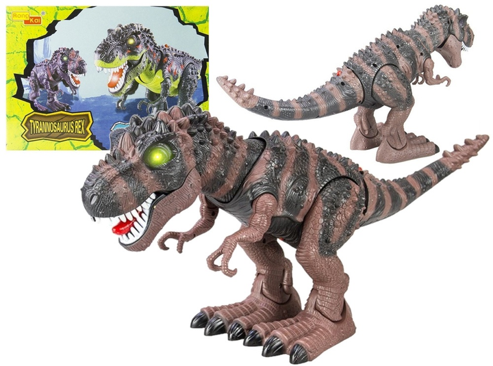 Dinozaur LEAN Toys Tyranozaur Rex chodzący na baterie Brązowy 361 (5905323215719) - obraz 2