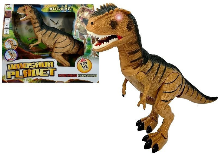 Динозавр LEAN Toys Ругопс рухається, ричить та світиться на батарейках 4552 (5905323211148) - зображення 2