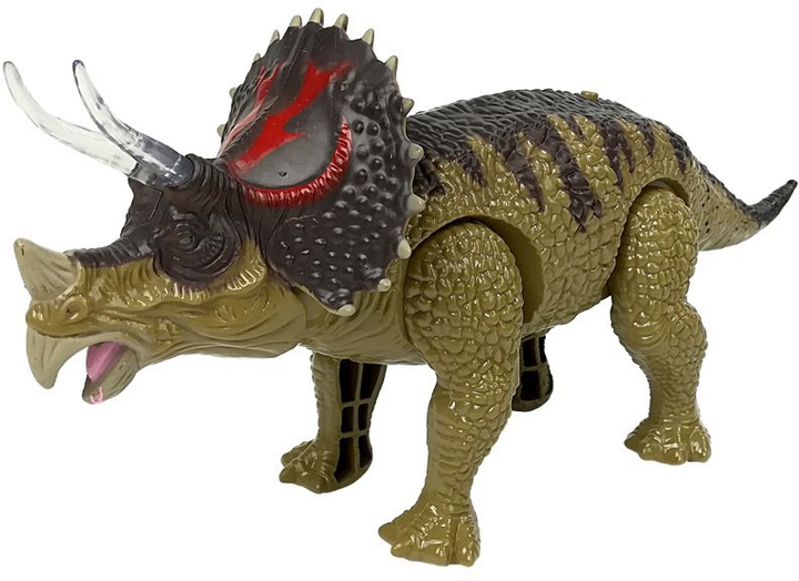 Динозавр LEAN Toys Трицератопс на батарейках Зелений 6639 (5908275994602) - зображення 3