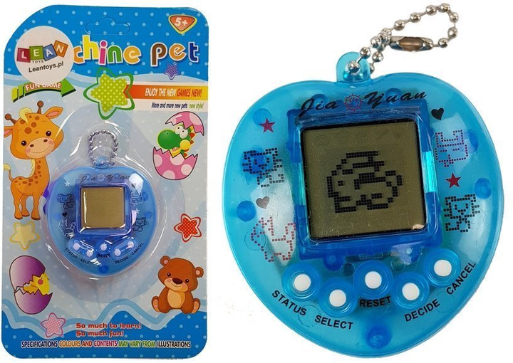 Gra elektroniczna LEAN Toys Tamagotchi z krótkim łańcuszkiem Niebieski 4007 (5907625580014) - obraz 2